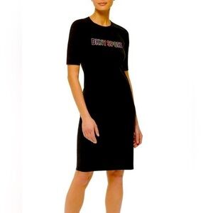 DKNY Women's Ombre Logo Dress Black Size Medium NWT
